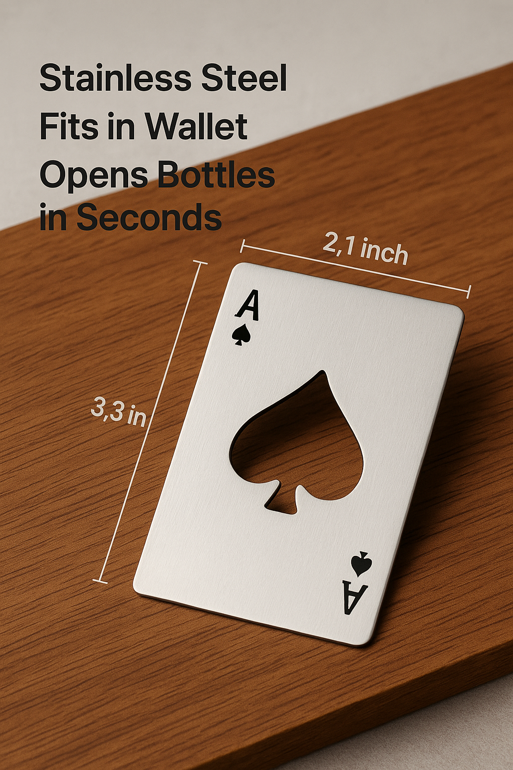 Stainless Steel Ace of Spades Bottle Opener