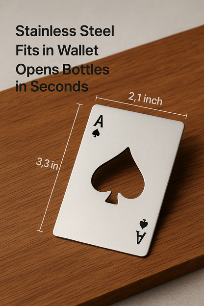 Stainless Steel Ace of Spades Bottle Opener